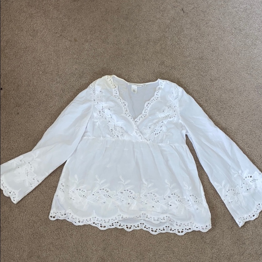 H & M White Lacey Blouse Coverup - Picture 5 of 12